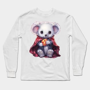 Cartoon Koala in Dracula Costume Long Sleeve T-Shirt